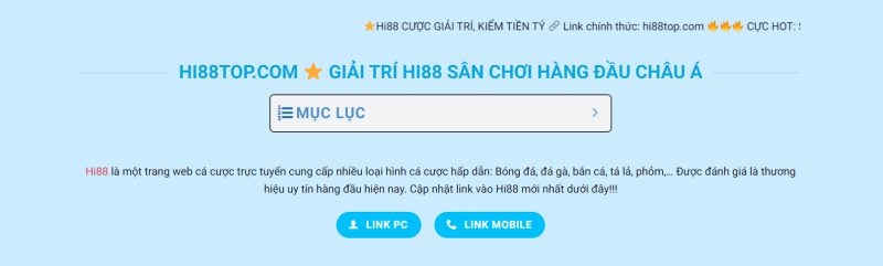 Cập nhật link vào Hi88 không bị chặn